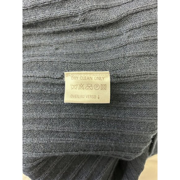 Vintage Liz Claiborne Collection Womens Merino Wool Sweater Ribbed Knit Navy M - Picture 6 of 9